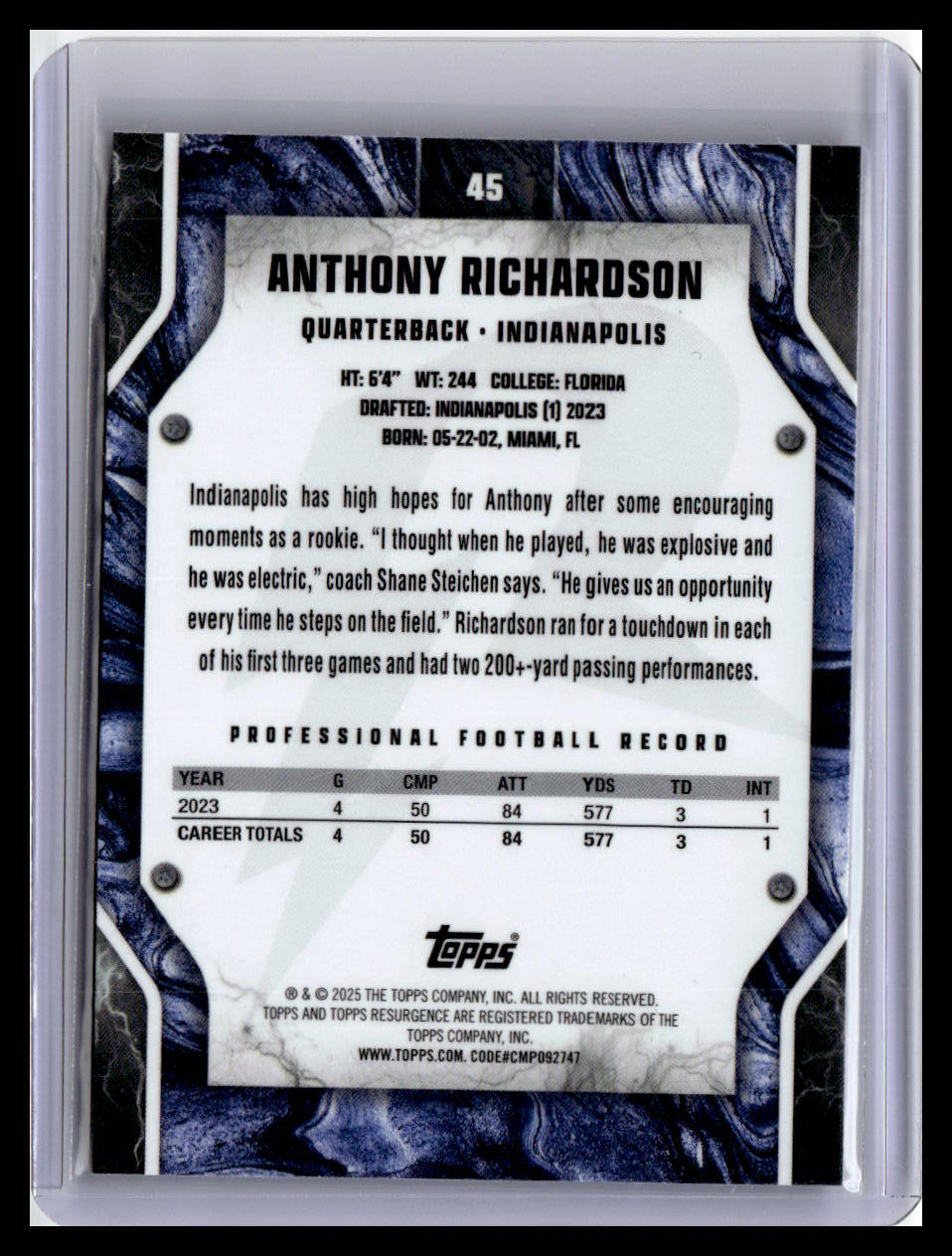 2024 Topps Resurgence #45 Anthony Richardson