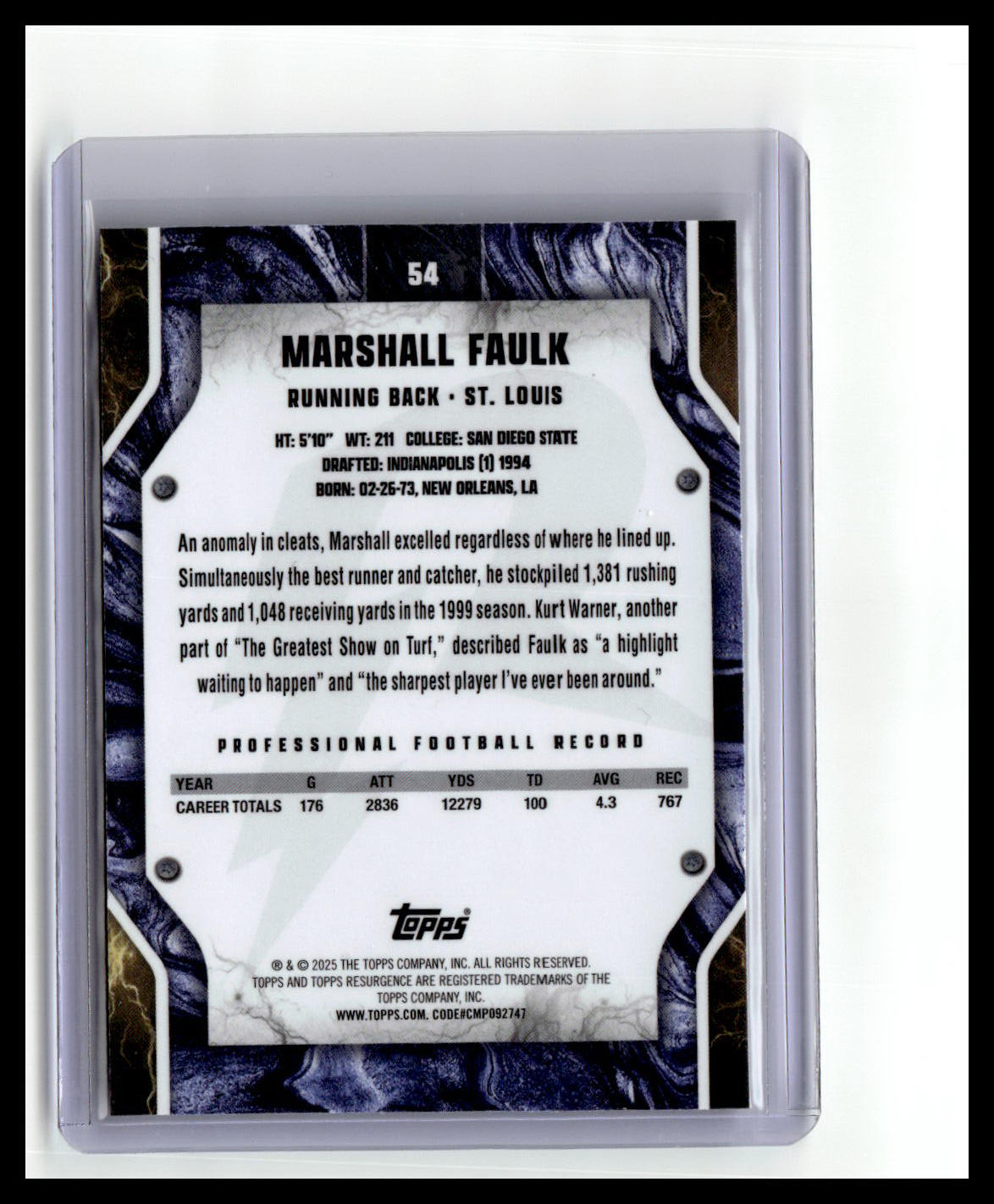 2024 Topps Resurgence #54 Marshall Faulk