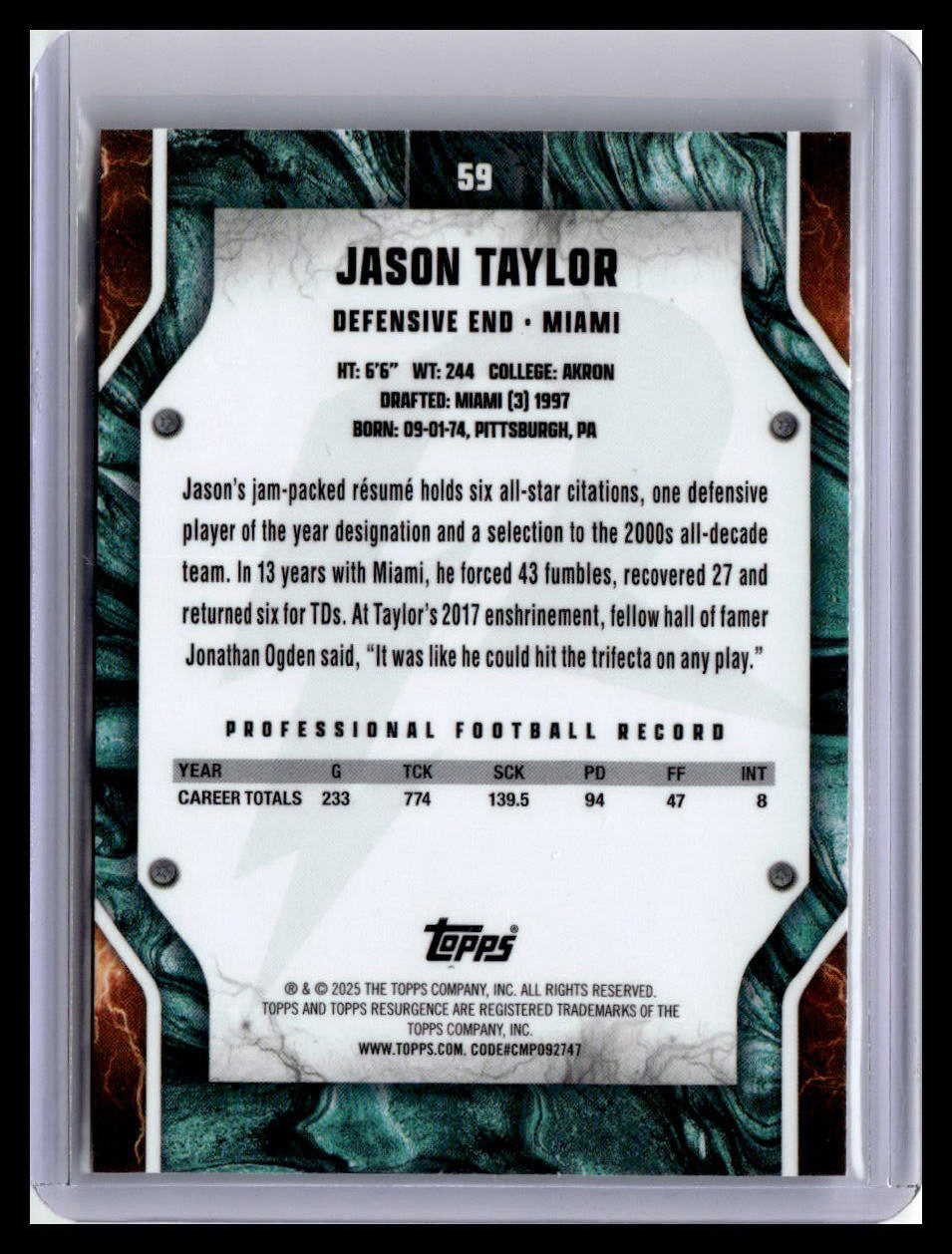 2024 Topps Resurgence #59 Jason Taylor
