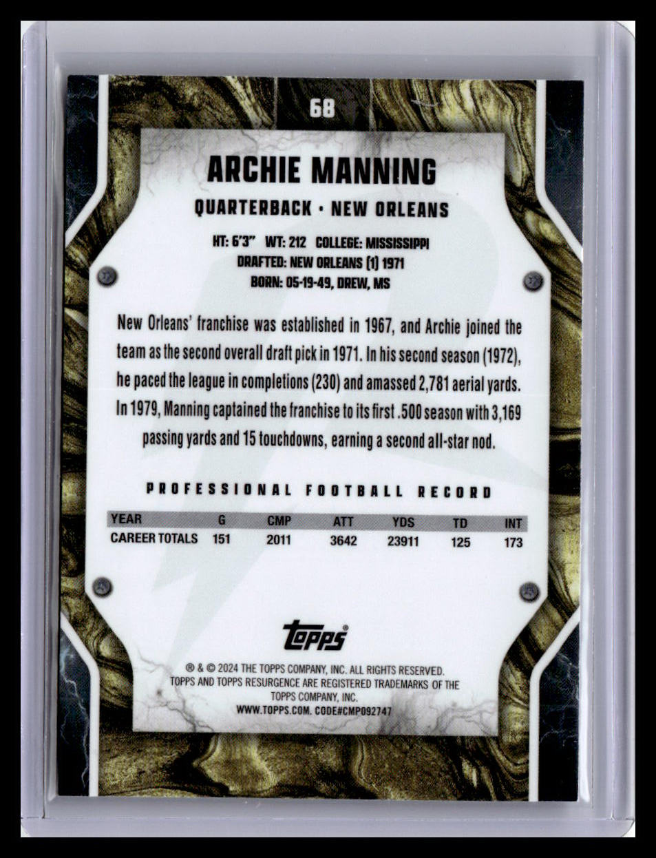 2024 Topps Resurgence #68 Archie Manning