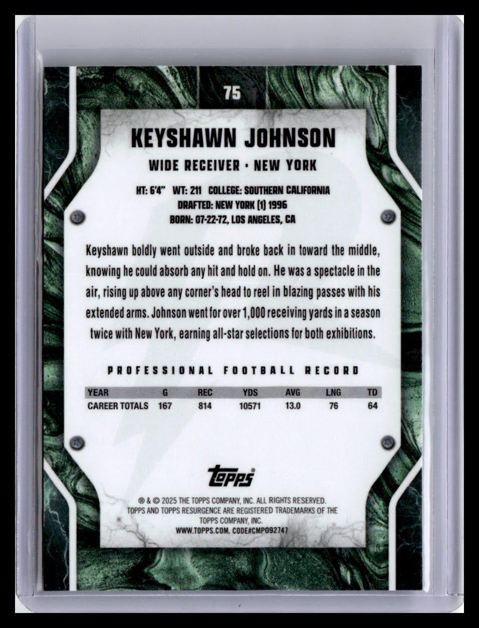 2024 Topps Resurgence #75 Keyshawn Johnson