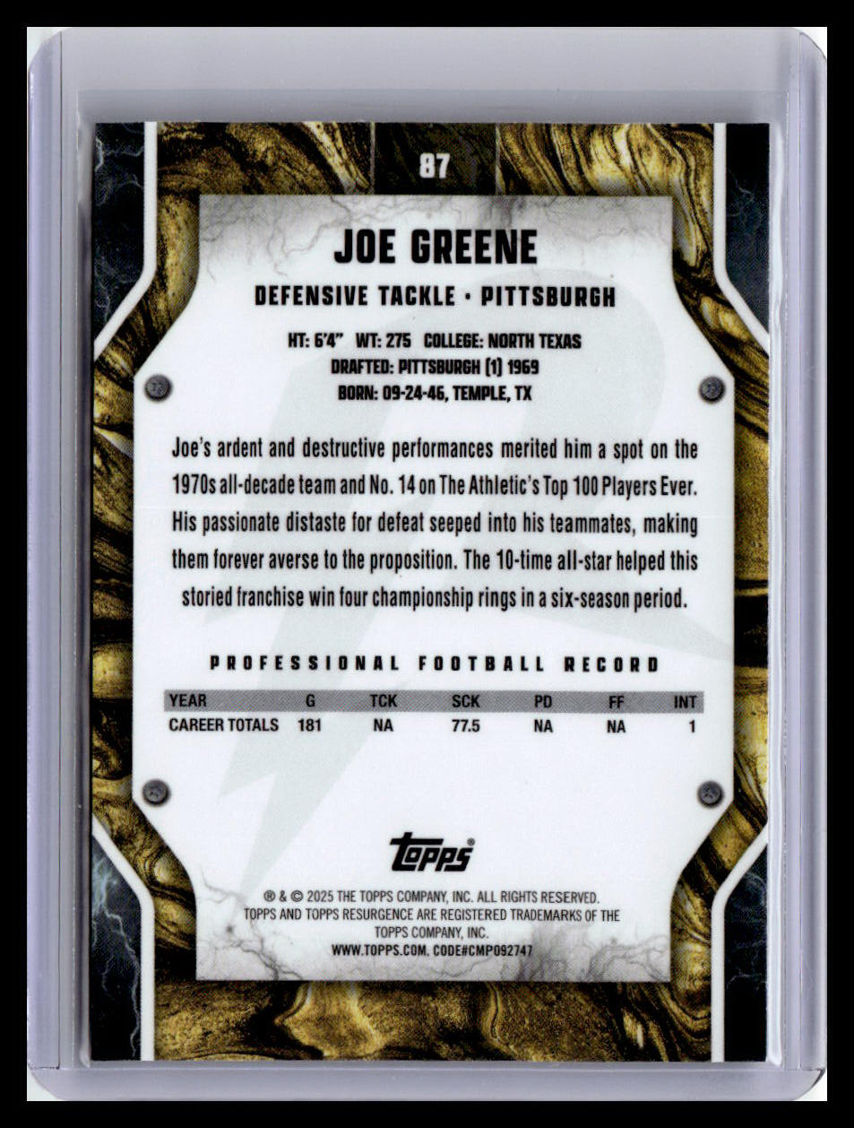 2024 Topps Resurgence #87 Joe Greene