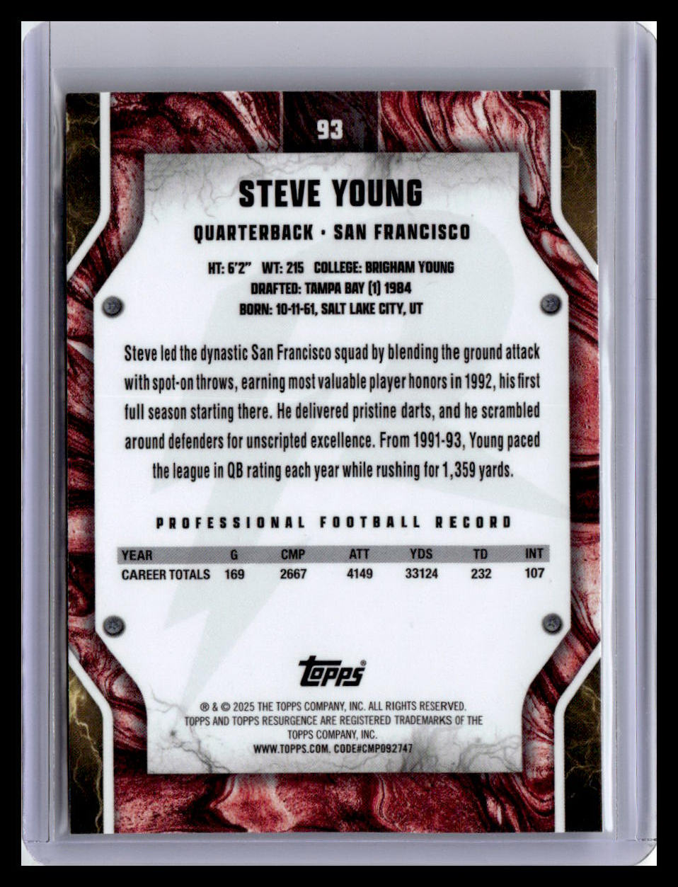 2024 Topps Resurgence #93 Steve Young