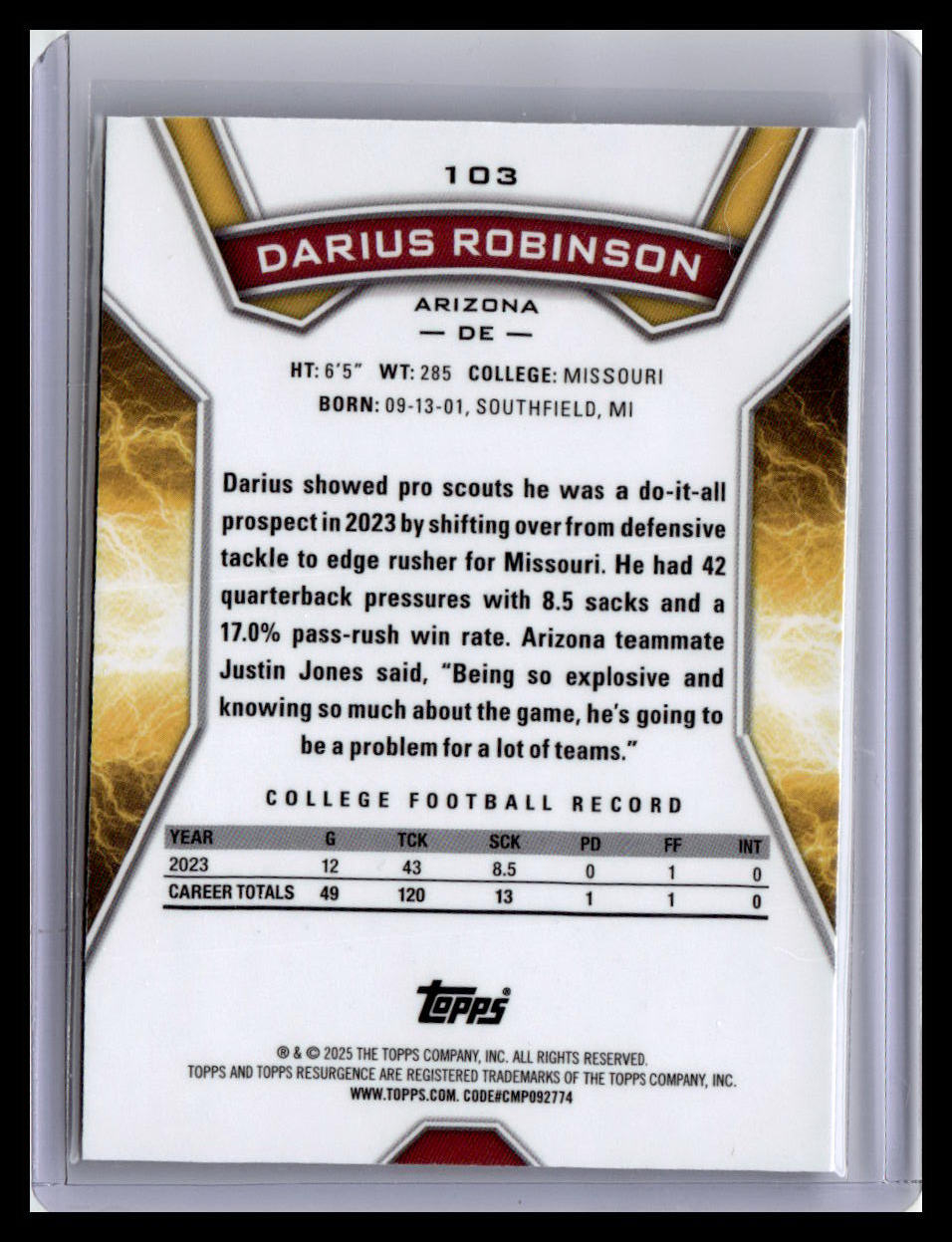 2024 Topps Resurgence #103 Darius Robinson