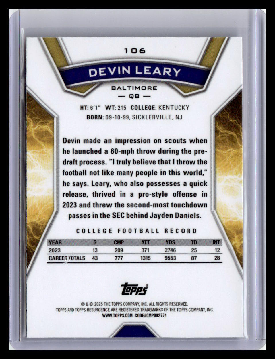 2024 Topps Resurgence #106 Devin Leary