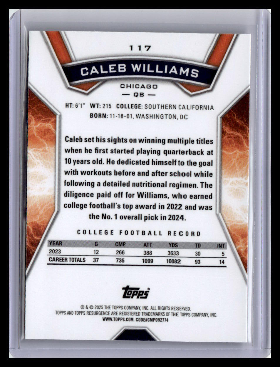 2024 Topps Resurgence #117 Caleb Williams