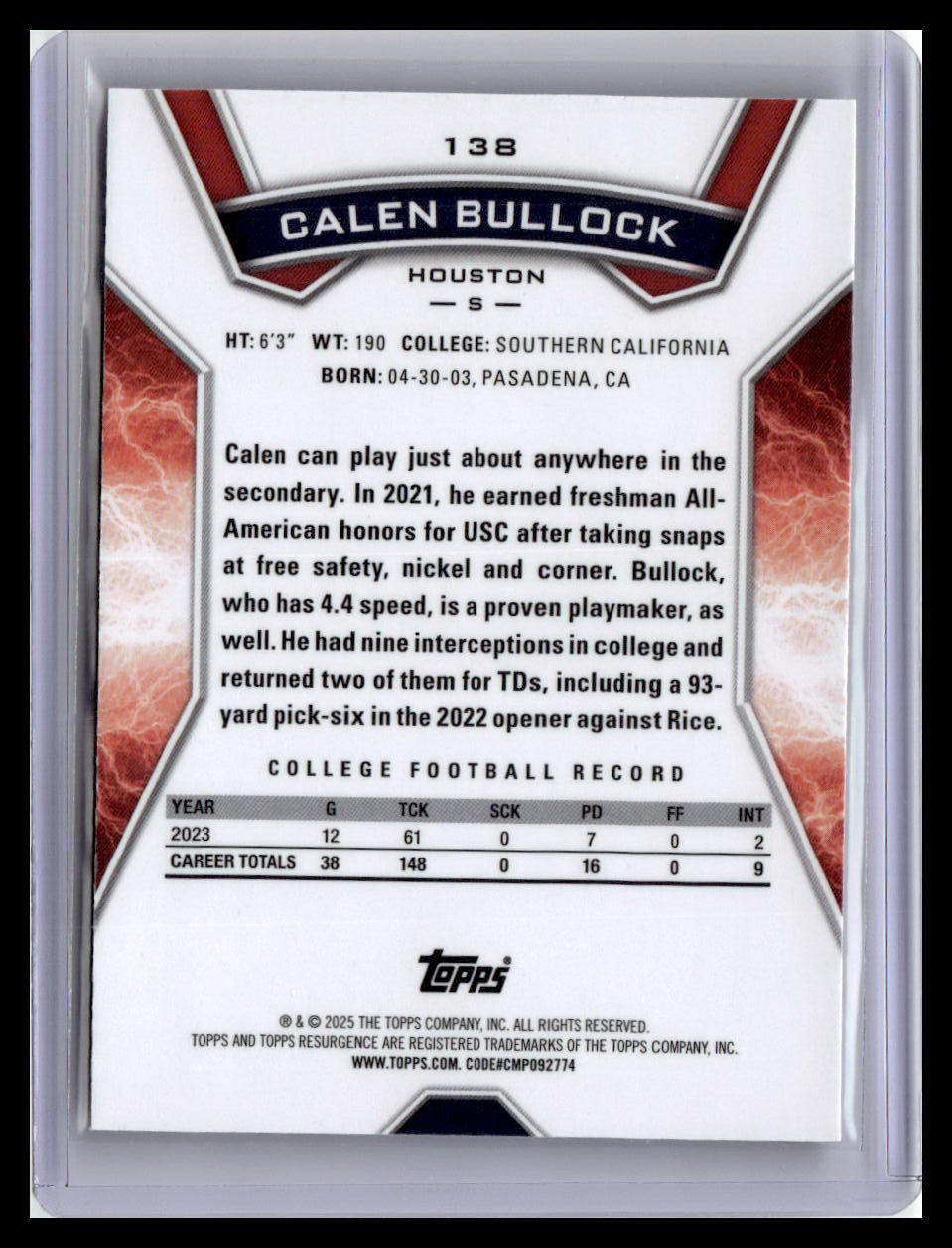 2024 Topps Resurgence #138 Calen Bullock