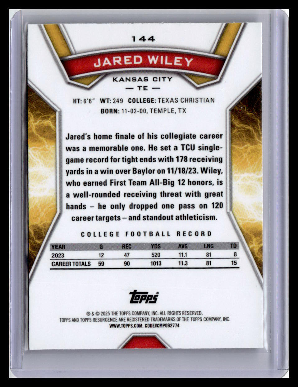 2024 Topps Resurgence #144 Jared Wiley