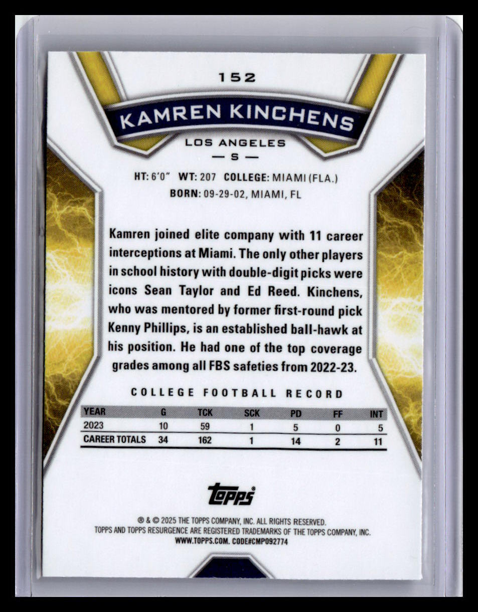 2024 Topps Resurgence #152 Kamren Kinchens
