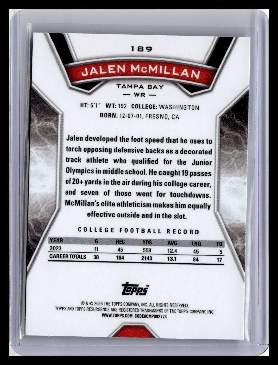 2024 Topps Resurgence #189 Jalen McMillan