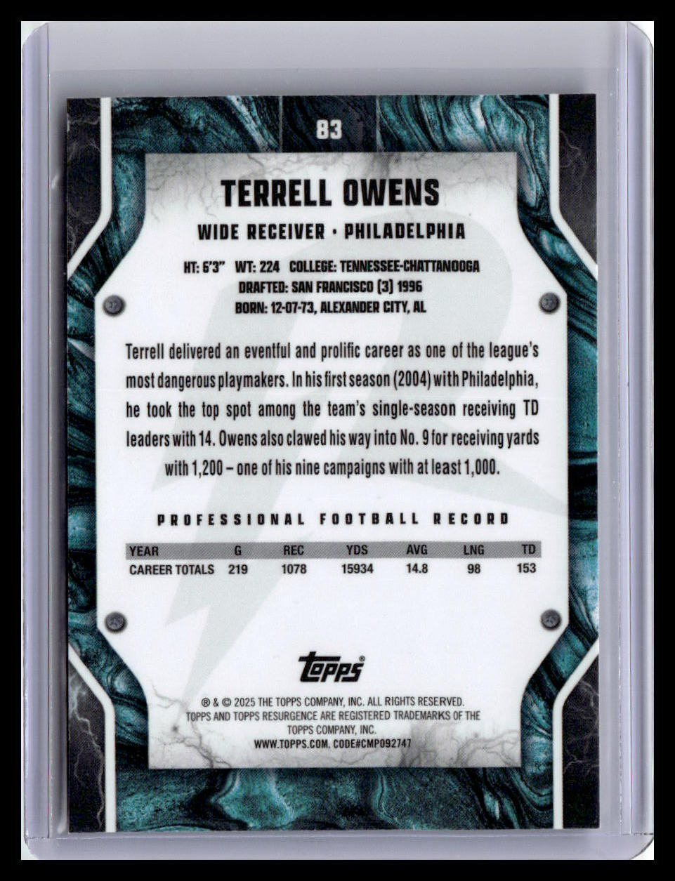 2024 Topps Resurgence #83 Terrell Owens Prism