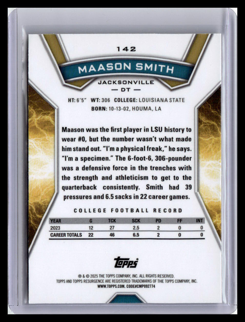 2024 Topps Resurgence #142 Maason Smith Prism
