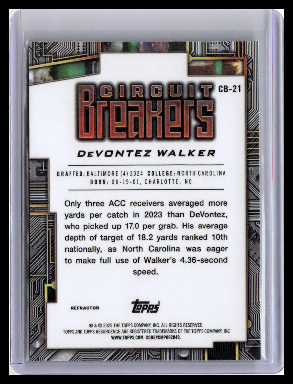 2024 Topps Resurgence #CB-21 DeVontez Walker Circuit Breakers