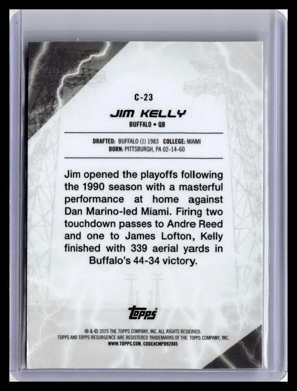 2024 Topps Resurgence #C-23 Jim Kelly Conductors