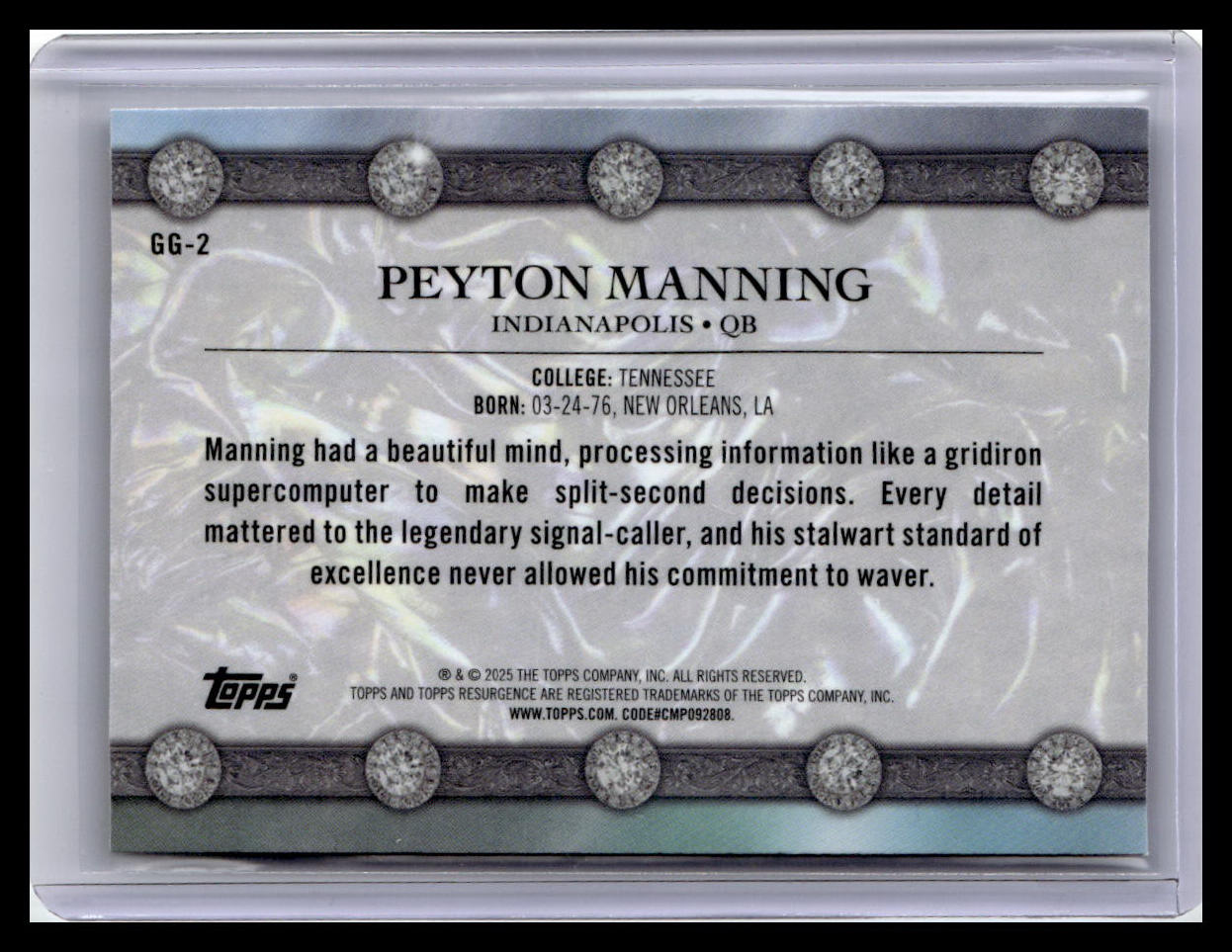 2024 Topps Resurgence #GG-2 Peyton Manning Glimmer and Gleam