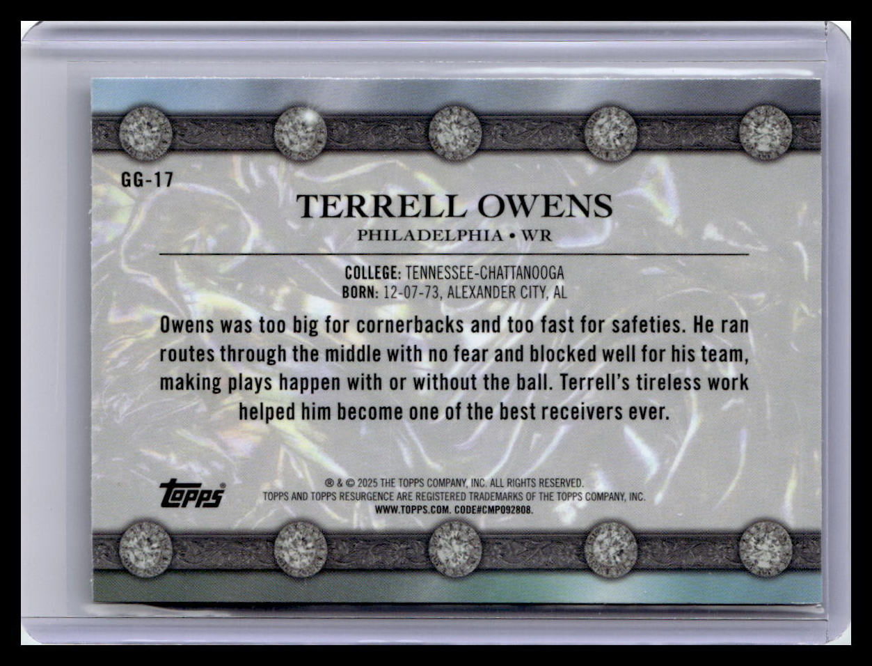 2024 Topps Resurgence #GG-17 Terrell Owens Glimmer and Gleam