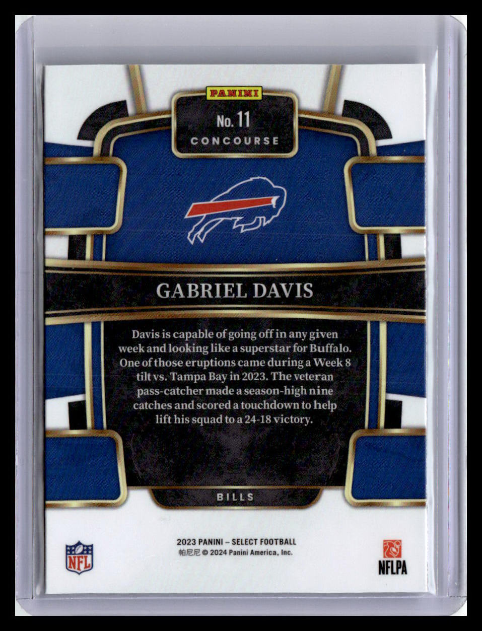 2023 Panini Select #11 Gabriel Davis