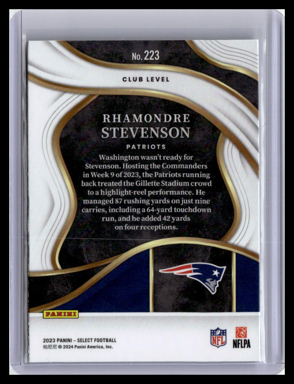 2023 Panini Select #223 Rhamondre Stevenson