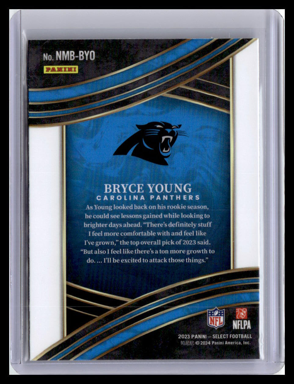 2023 Panini Select #NMB-BYO Bryce Young Numbers