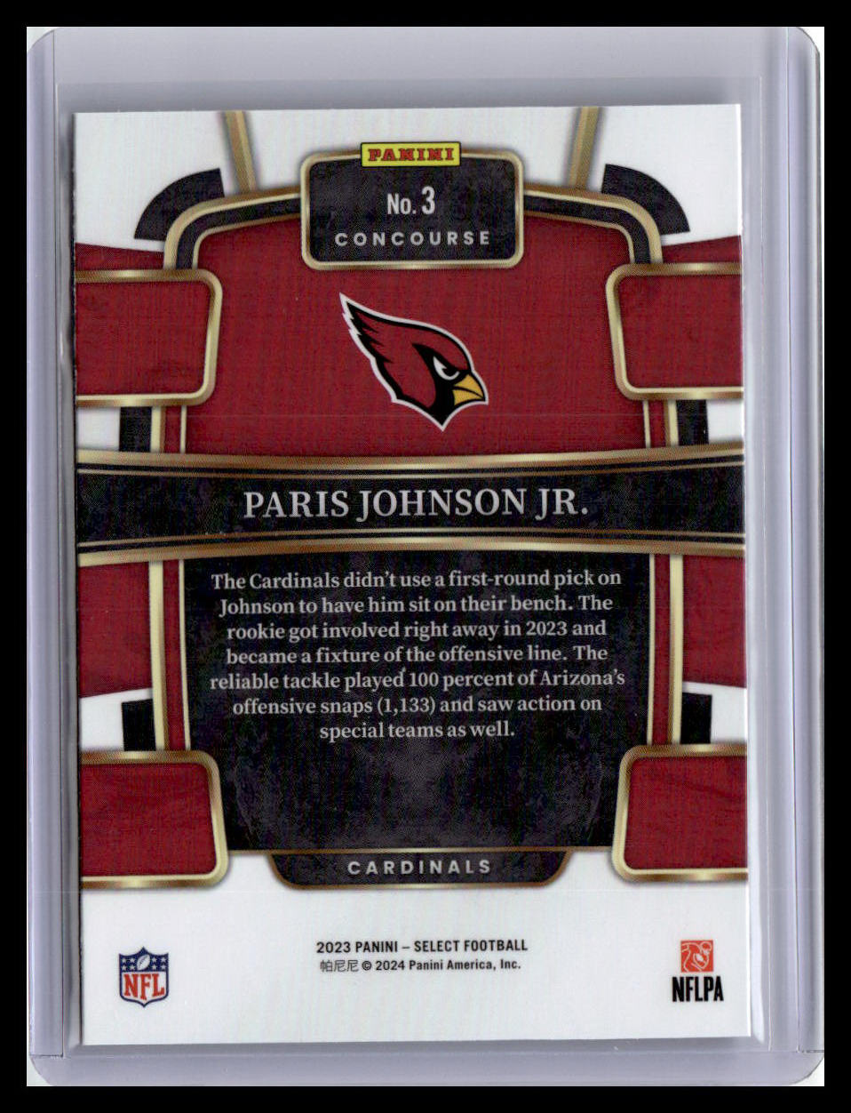 2023 Panini Select #3 Paris Johnson Jr.