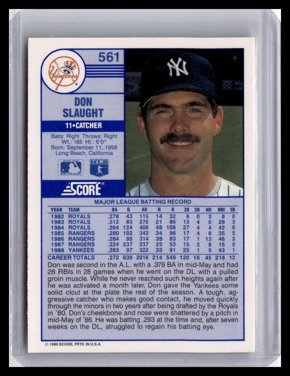 1989 Score #561 Don Slaught