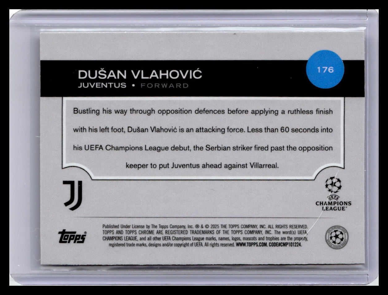 2024-25 Topps Chrome UEFA Club Competitions #176 Dušan Vlahović