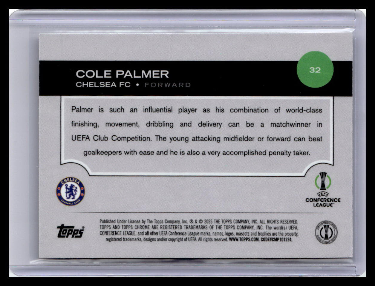 2024-25 Topps Chrome UEFA Club Competitions #32 Cole Palmer