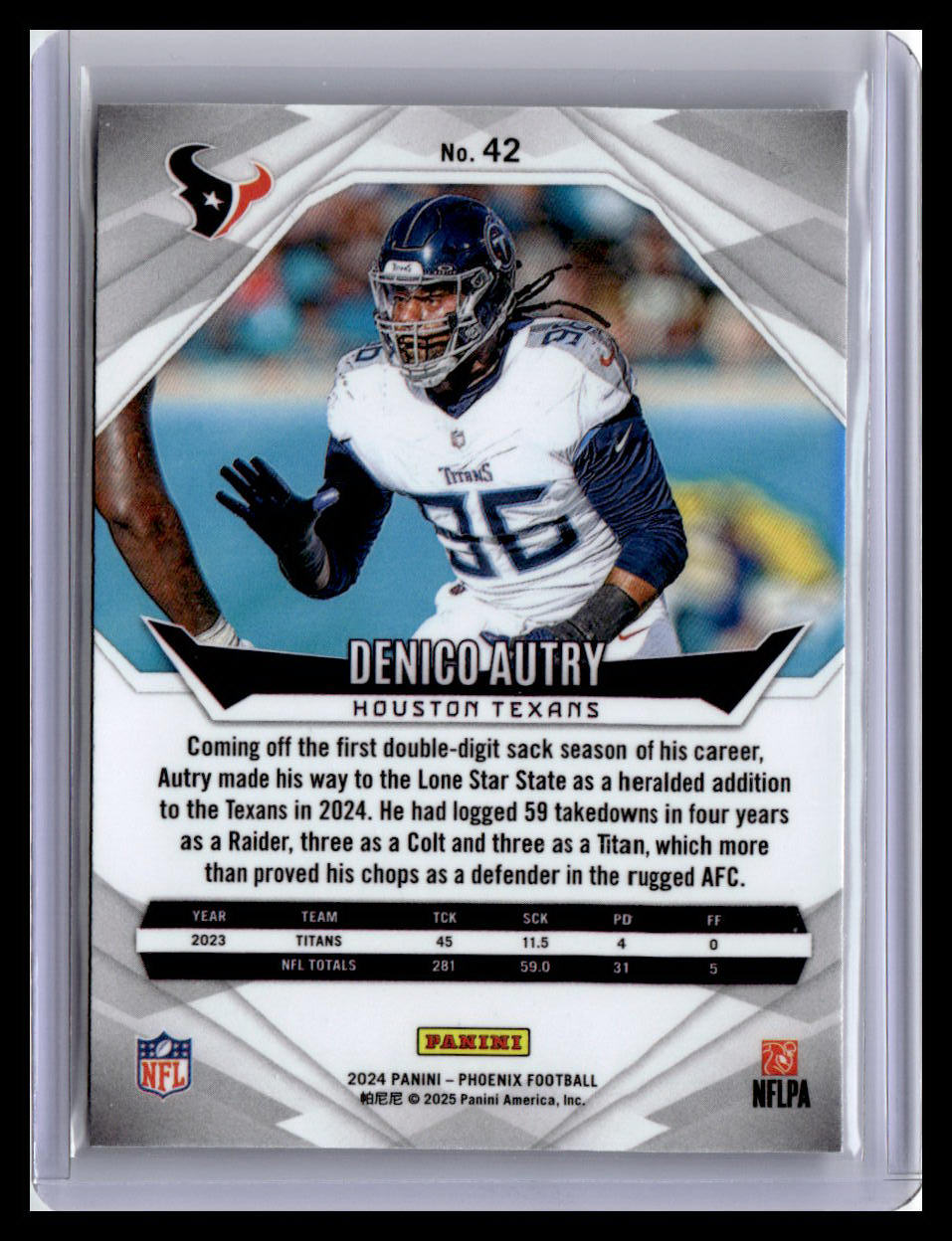2024 Panini Phoenix #42 Denico Autry