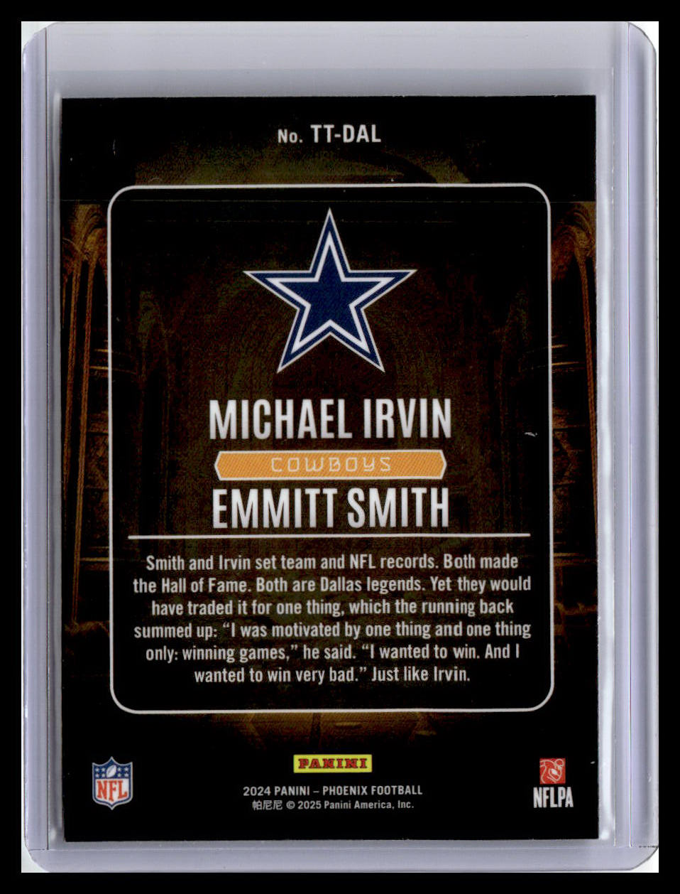 2024 Panini Phoenix #TT-DAL Emmitt Smith / Michael Irvin Treasured Tandems