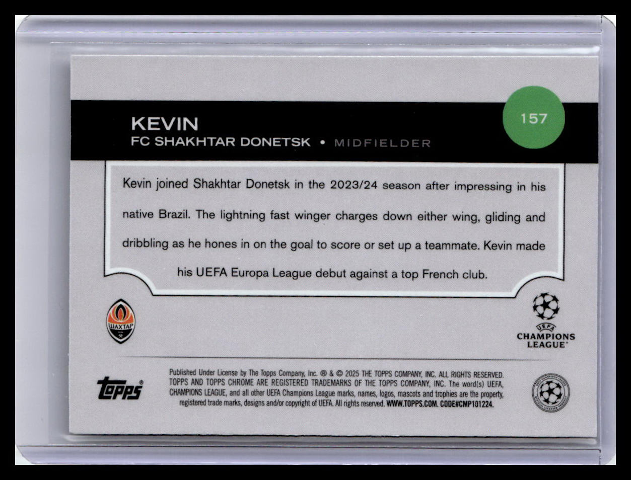 2024-25 Topps Chrome UEFA Club Competitions #157 Kevin