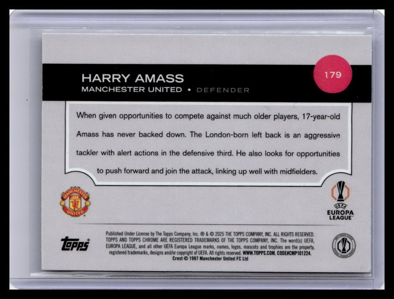 2024-25 Topps Chrome UEFA Club Competitions #179 Harry Amass
