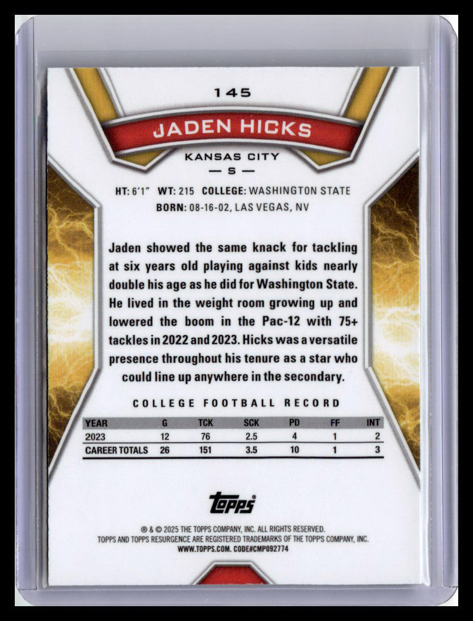 2024 Topps Resurgence #145 Jaden Hicks