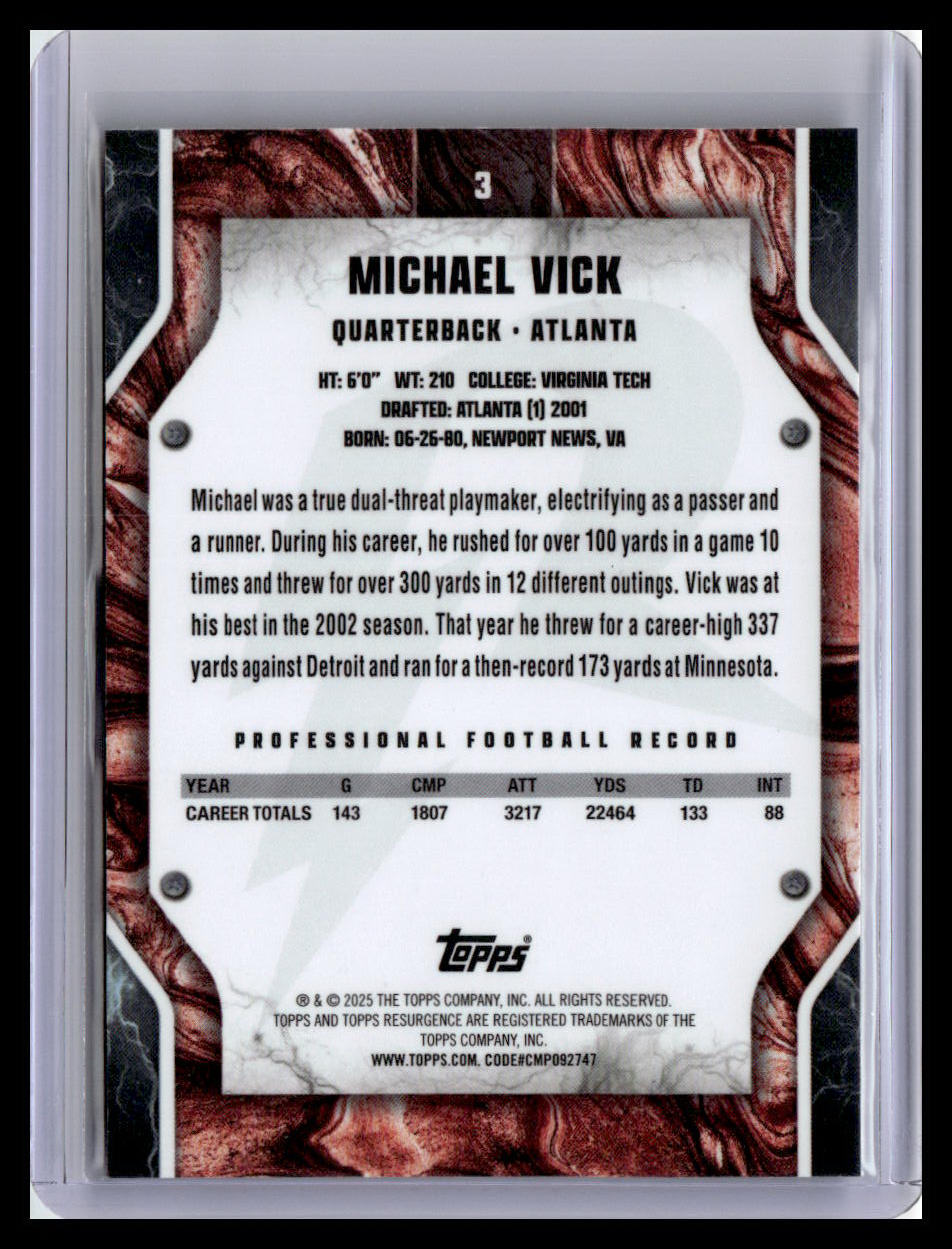2024 Topps Resurgence #3 Michael Vick Sky Blue & Pink Shock
