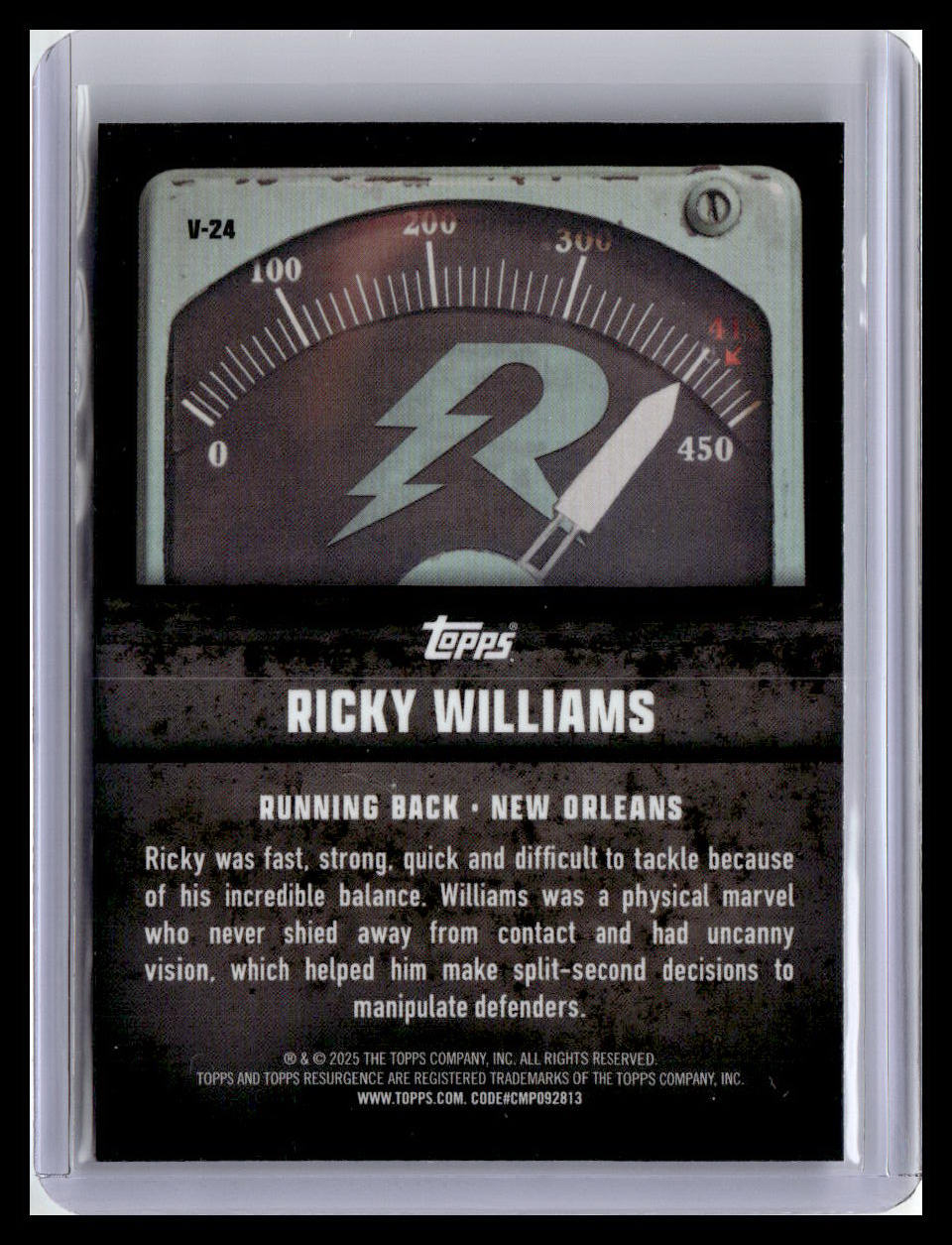 2024 Topps Resurgence #V-24 Ricky Williams Voltaic