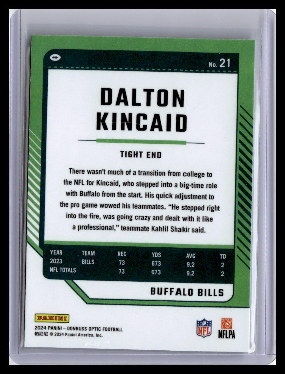 2024 Donruss Optic #21 Dalton Kincaid