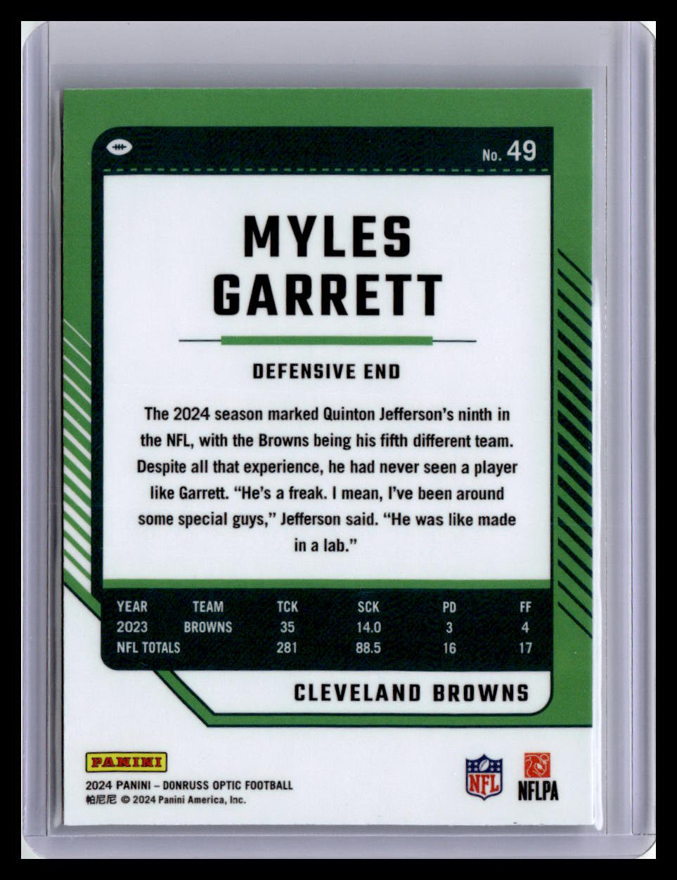 2024 Donruss Optic #49 Myles Garrett