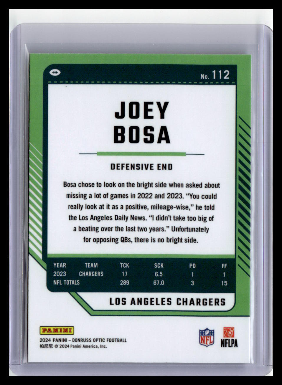 2024 Donruss Optic #112 Joey Bosa
