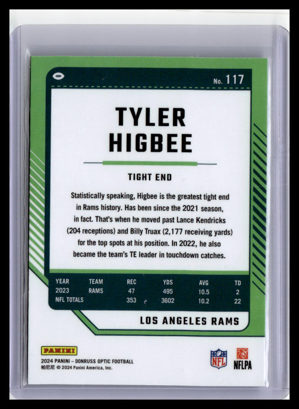 2024 Donruss Optic #117 Tyler Higbee