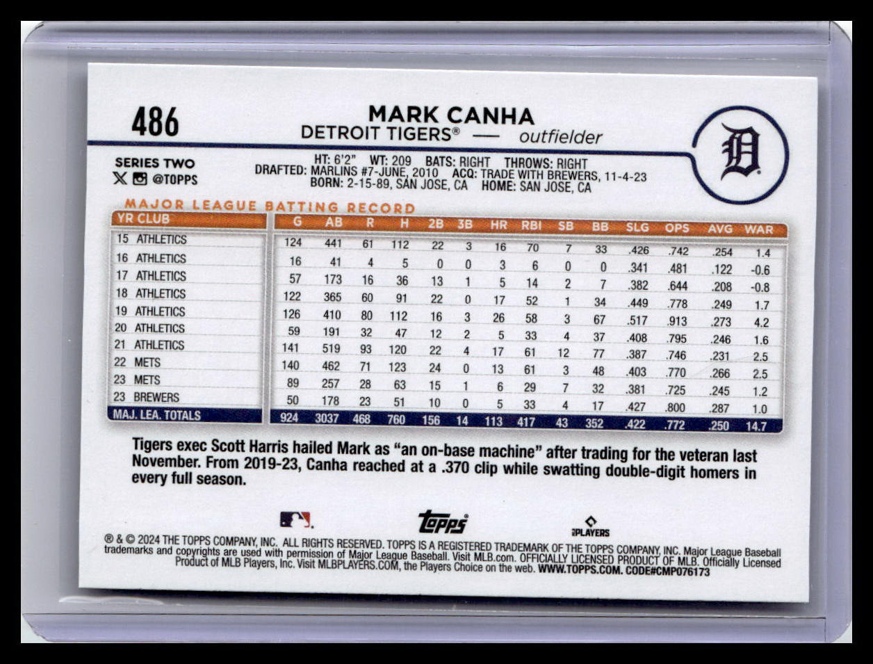 2024 Topps #486 Mark Canha