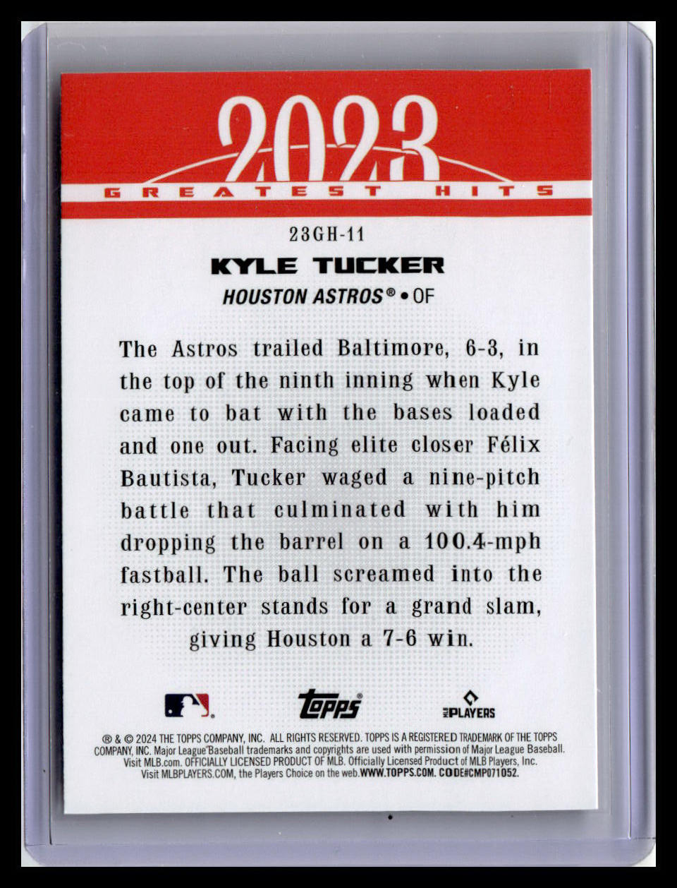 2024 Topps #23GH-11 Kyle Tucker 2023 Greatest Hits