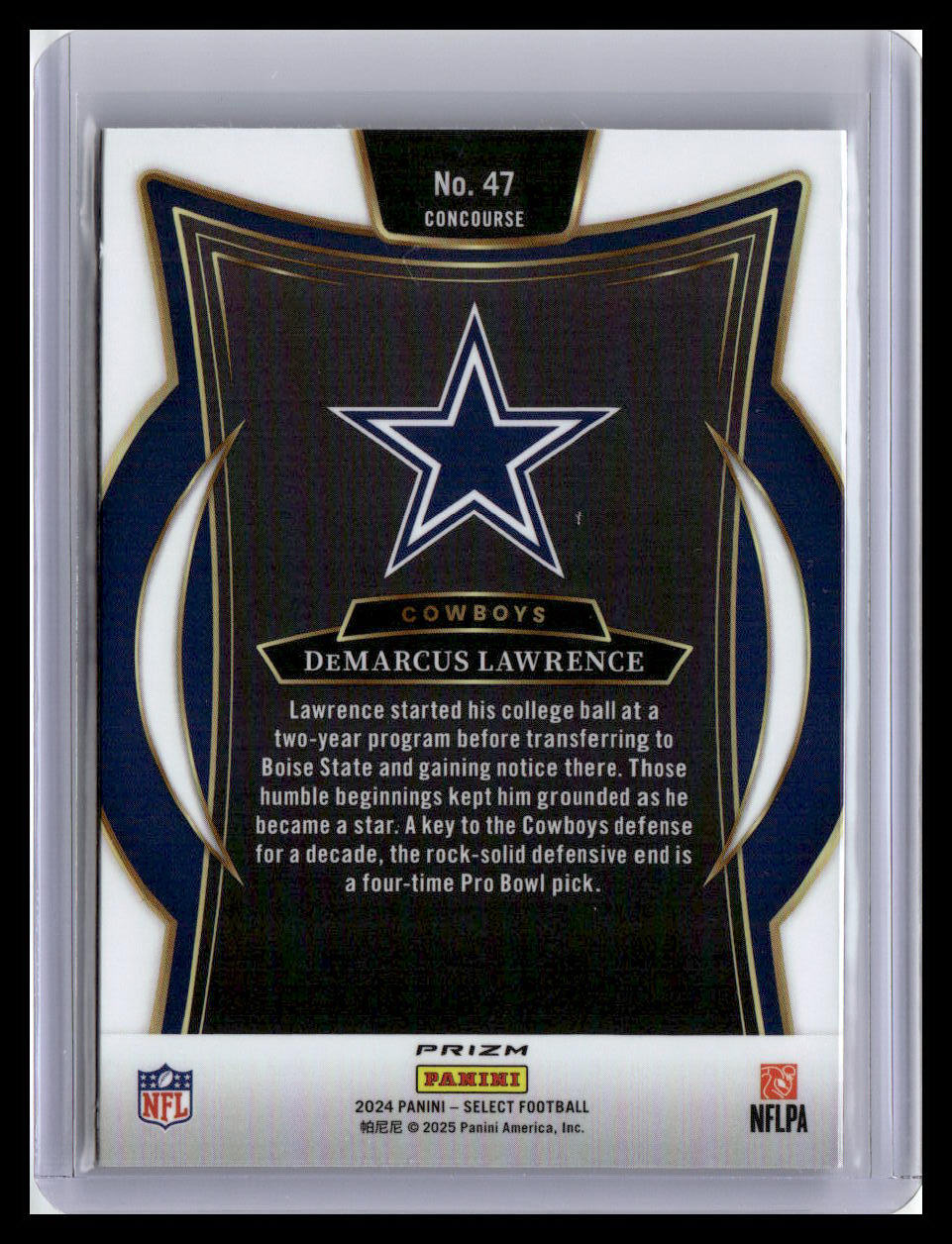 2024 Panini Select #47 DeMarcus Lawrence Black & Orange Prizm Shock