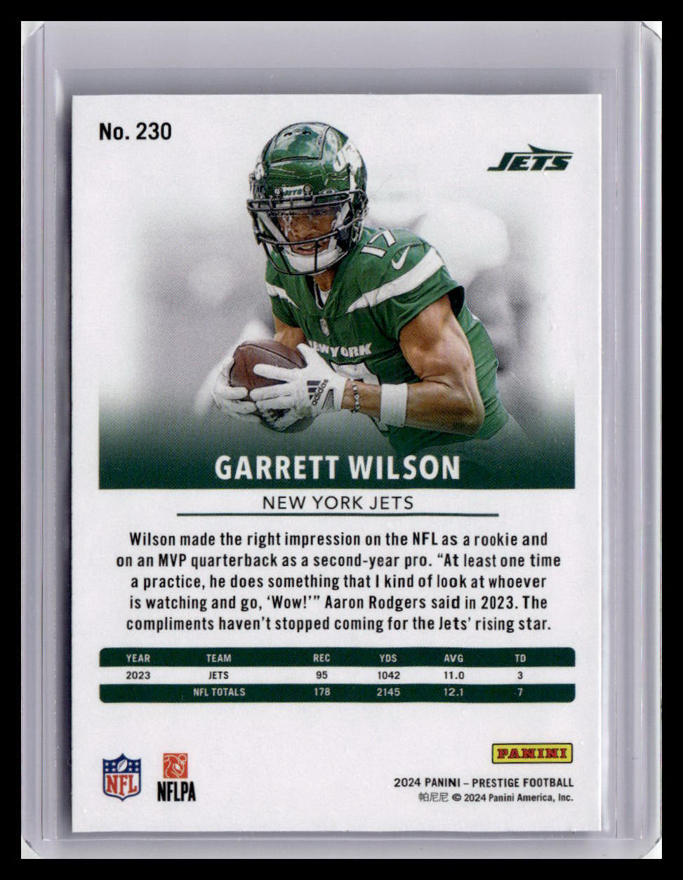 2024 Panini Prestige #230 Garrett Wilson Diamond Xtra Points
