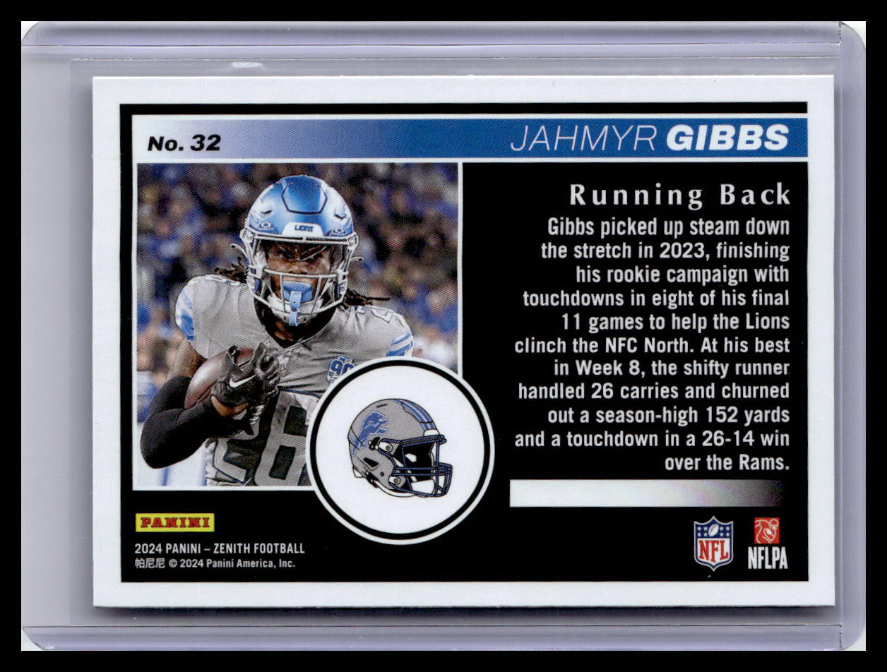 2024 Panini Zenith #32 Jahmyr Gibbs