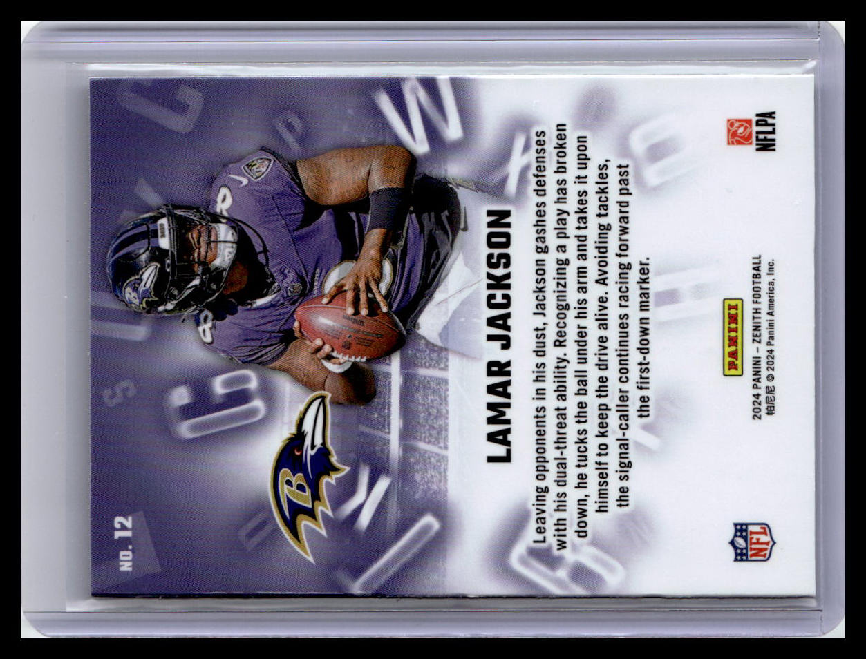 2024 Panini Zenith #12 Lamar Jackson A to Z