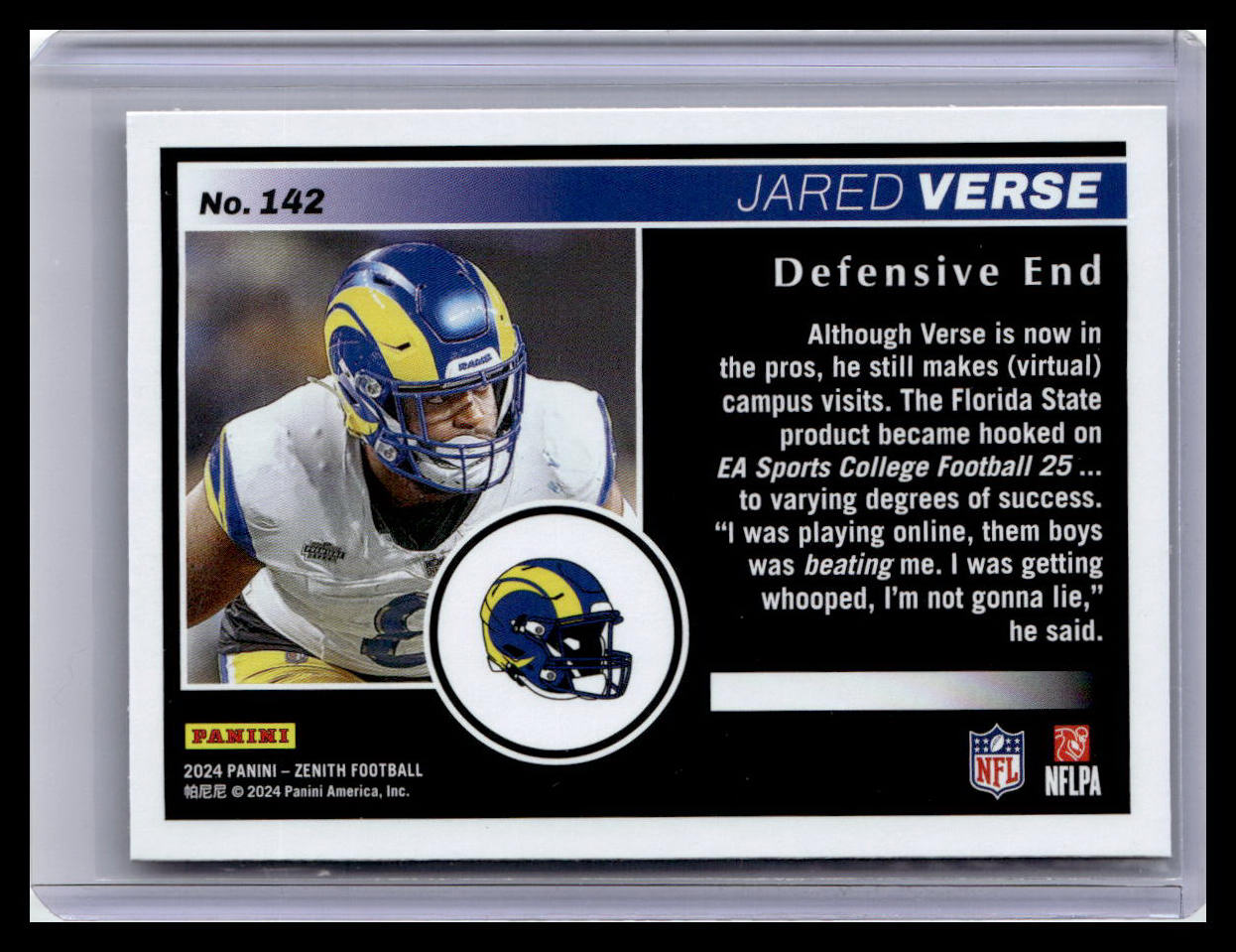 2024 Panini Zenith #142 Jared Verse