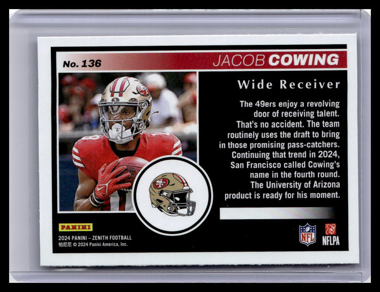 2024 Panini Zenith #136 Jacob Cowing