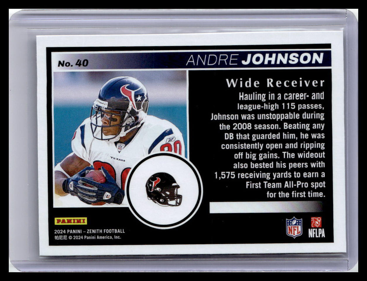 2024 Panini Zenith #40 Andre Johnson