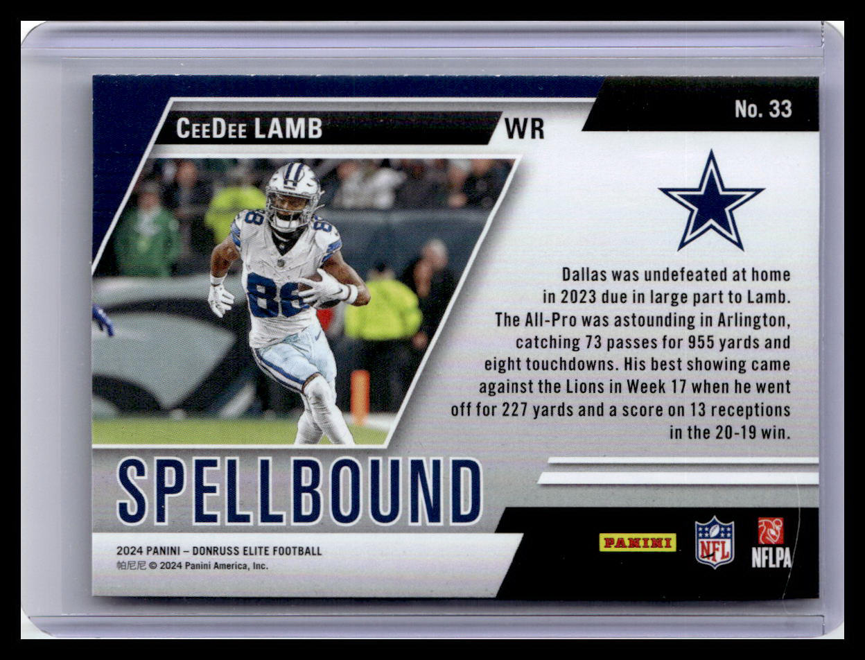 2024 Donruss Elite #33 CeeDee Lamb Spellbound Green