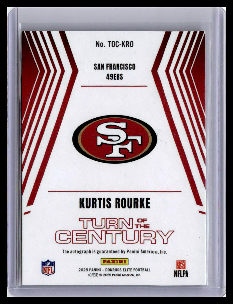 2025 Donruss Elite #TOC-KRO Kurtis Rourke TOTC Orange Auto 168/199