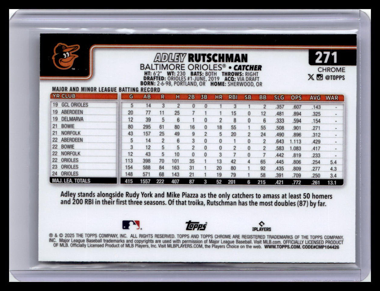 2025 Topps Chrome #271 Adley Rutschman